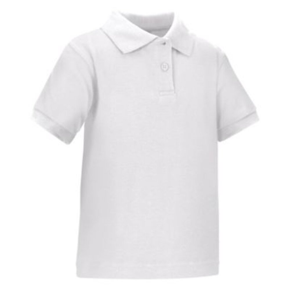 Classroom 58912 Youth Unisex Short Sleeve Interlock Polo White